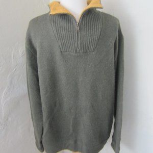 Irelands Eye 1/4 Zip Pullover Fisherman Lambswool Sweater Mens L - chest 48"